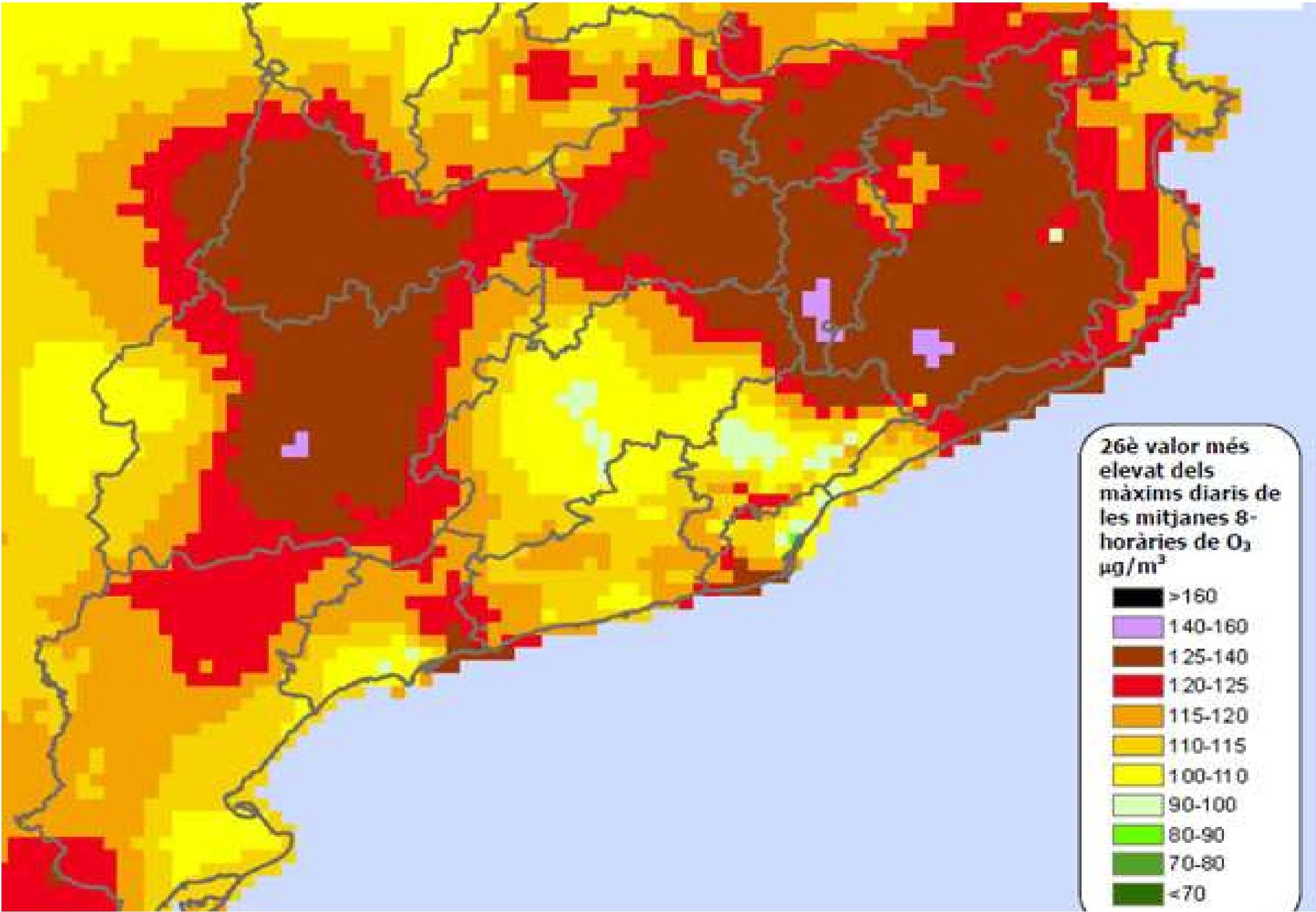 Ozó troposfèric al pla de Lleida: l'orografia tancada (Montsec, Pirineus, Montsant, Serralada Prelitoral) afavoreix l'acumulació de contaminants durant episodis d'estabilitat anticiclònica.